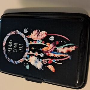 Dreamcatcher Design Black Metal Wallet Cardholder